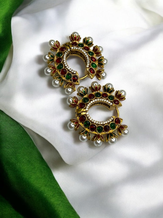 Ayra Multicolour Pearl Hoop Earrings