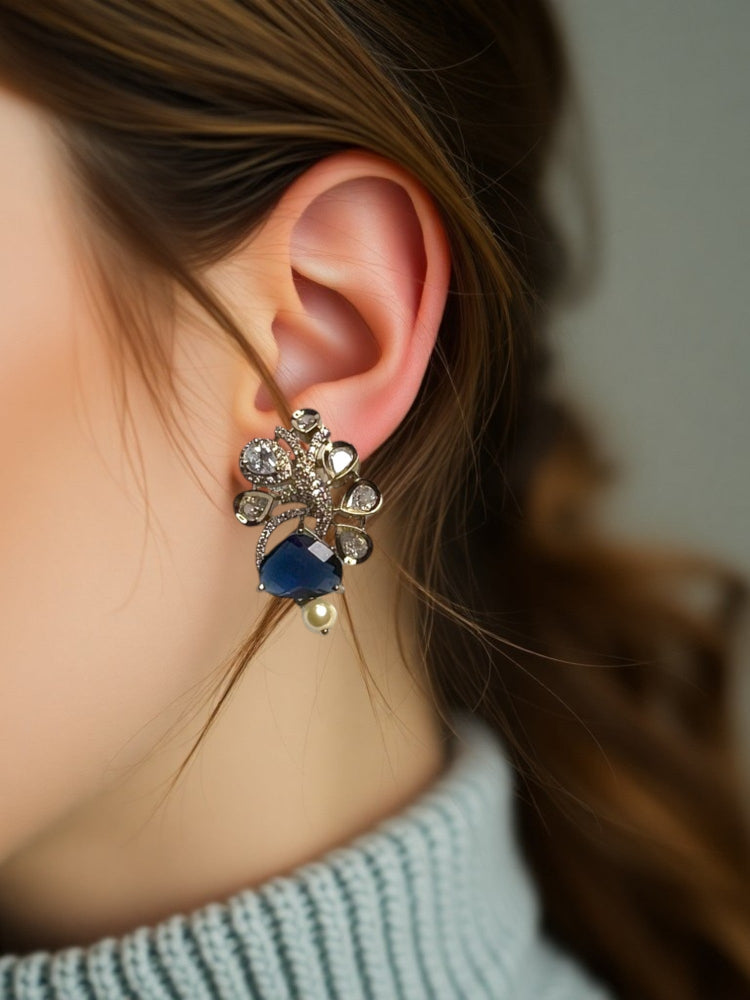 Blue Anvi Stud Earrings