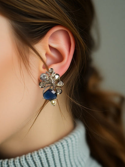 Blue Anvi Stud Earrings