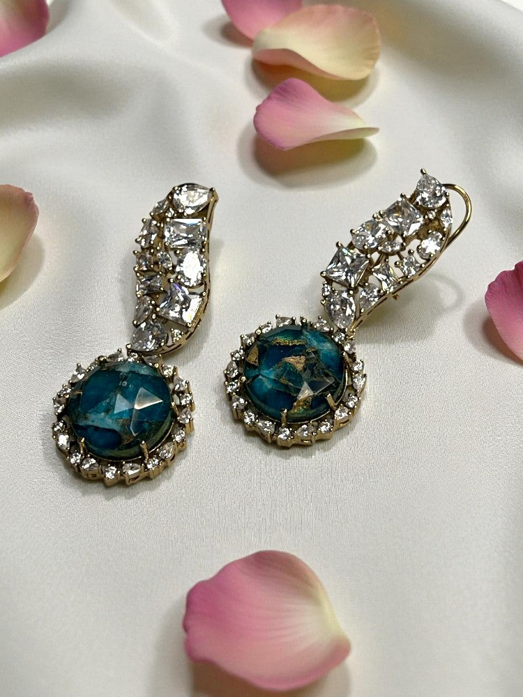 Sky Blue Mars Dangler Earrings