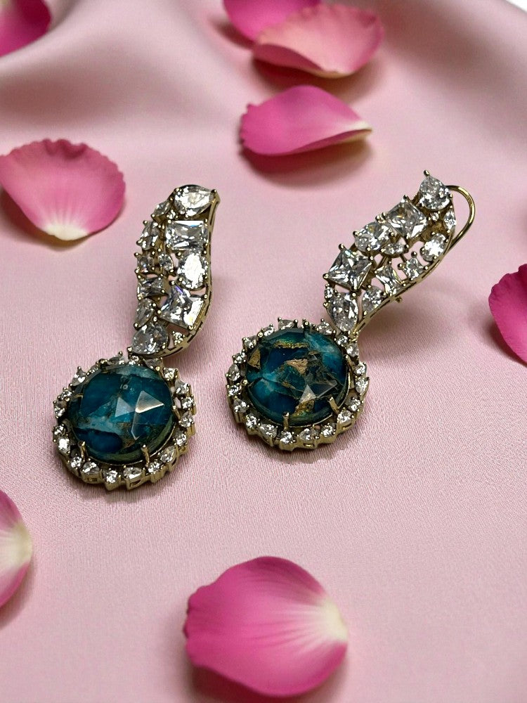 Sky Blue Mars Dangler Earrings