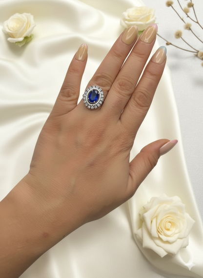 Blue AD Kashvi adjustable Ring