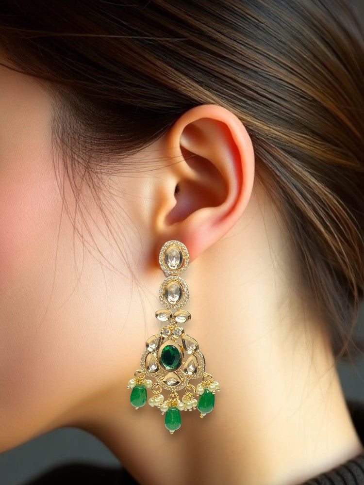Emerald Bhakti Dangler Earrings
