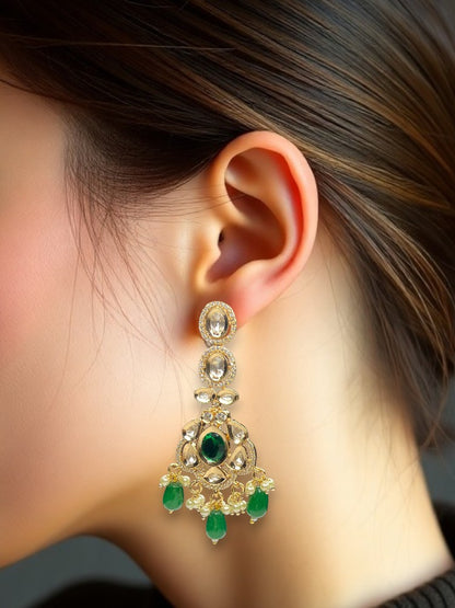 Emerald Bhakti Dangler Earrings