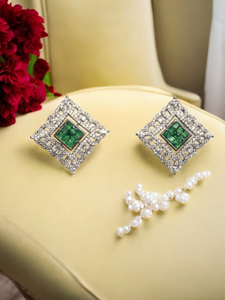 Green Nisha Stud Earrings