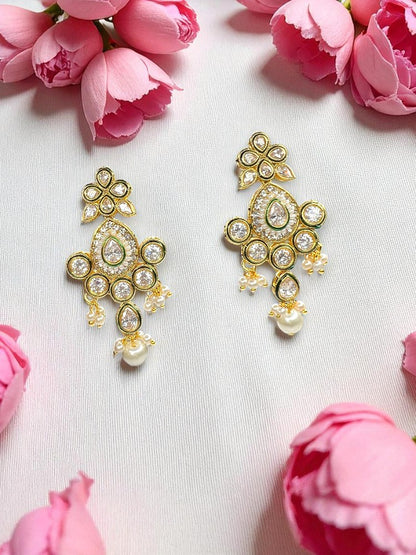 Green Reena Jhumki Earrings