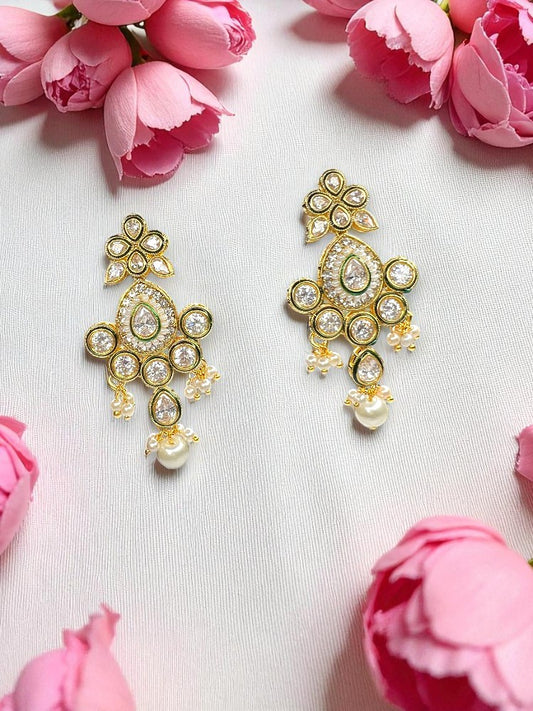 Green Reena Jhumki Earrings