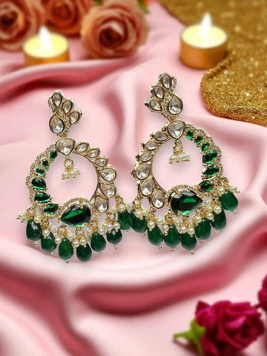 Emerald Samridhi Chandbali Earrings
