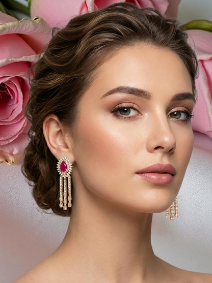 Ruby Gold Kashish Dangler Earrings