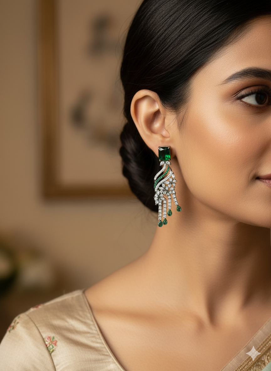 Emerald parichay Dangler Earrings
