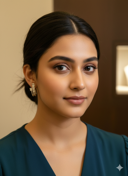 Golden Prisha Stud Earrings