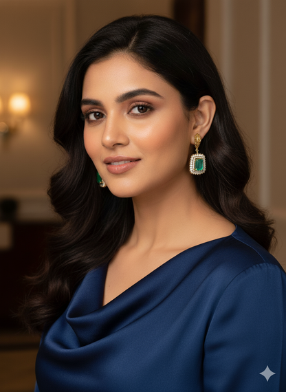 Green Clove Hoops Earrings