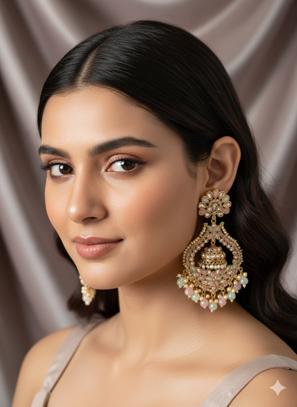 Multicolour Namisha Chandbali Earrings