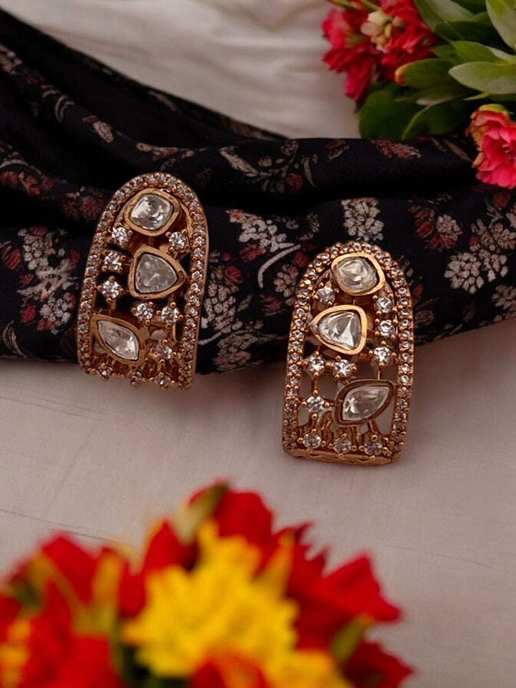 Golden Siksha Stud Earrings