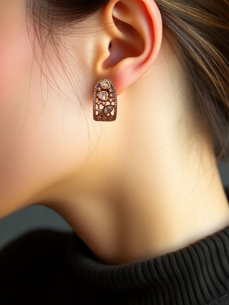 Golden Siksha Stud Earring Design