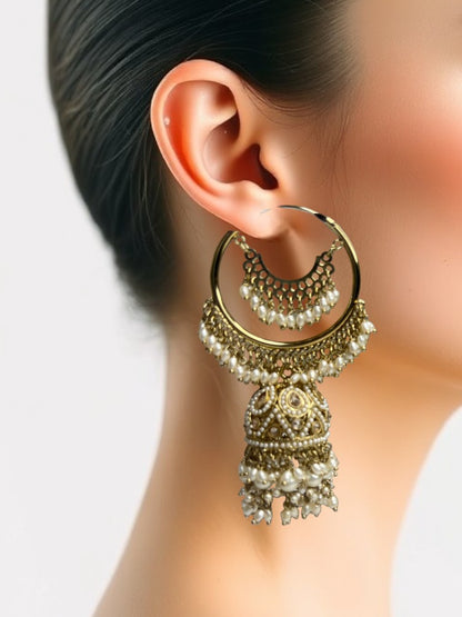 Golden Bali Jhumki Earrings