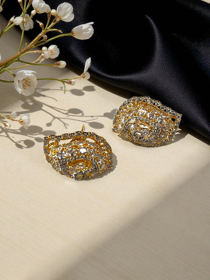 Golden Leaf Studs Earrings