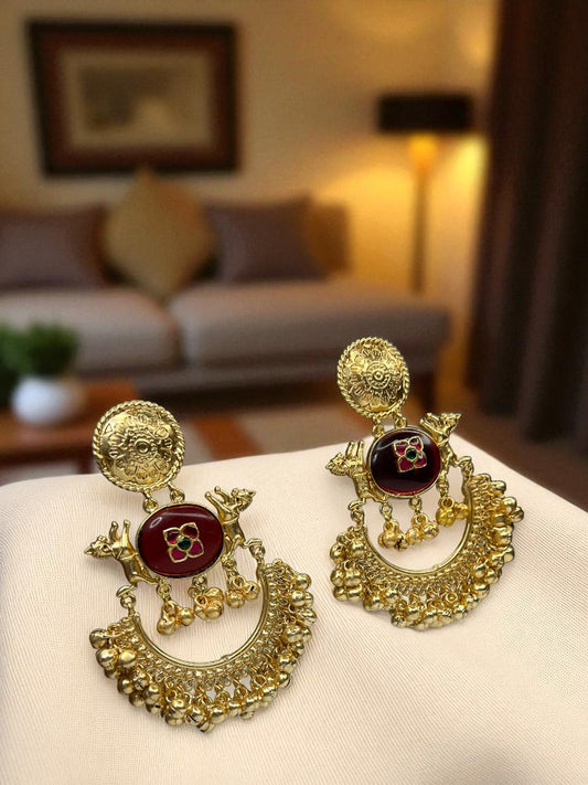 Brass Chandbali Earrings
