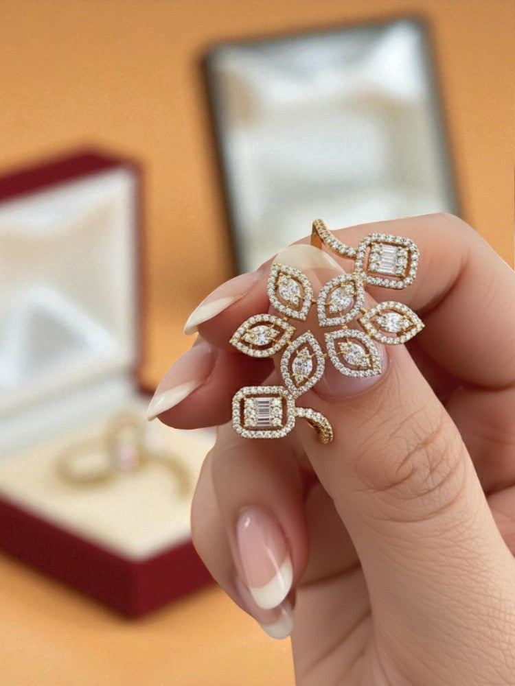 Parnil Golden Sheena AD adjustable Ring – Parnil Jewels