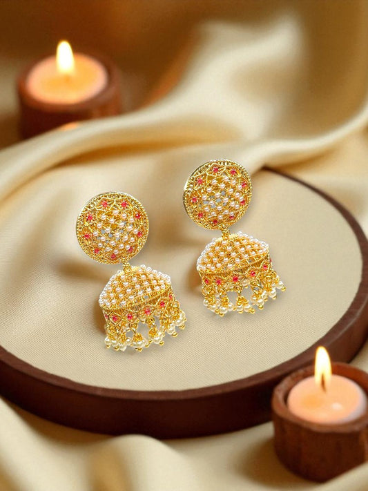 Ruby Charvi Jhumki Earrings