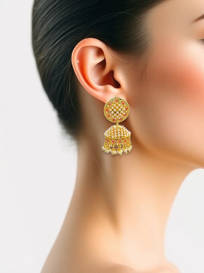 Ruby Charvi Jhumki Earrings