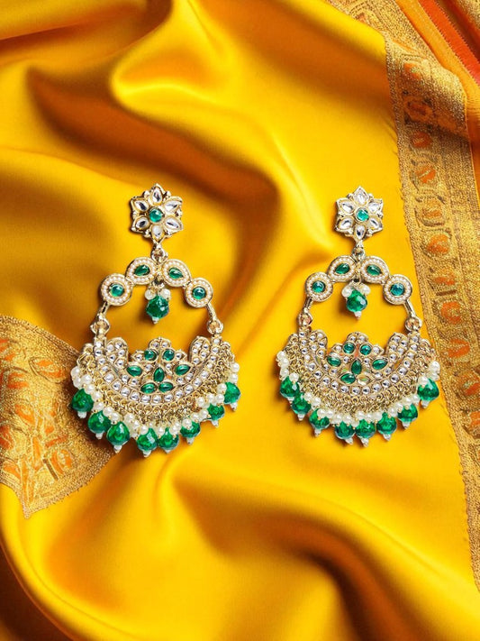 Green Anika Chandbali Earrings