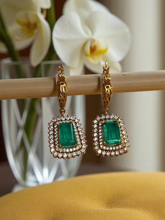 Green Clove Hoops Earrings