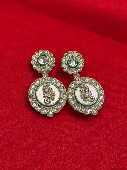 Green Shivani Dangler Earrings