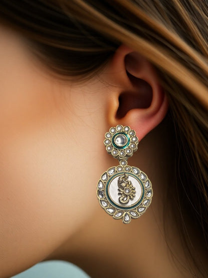Green Shivani Dangler Earrings