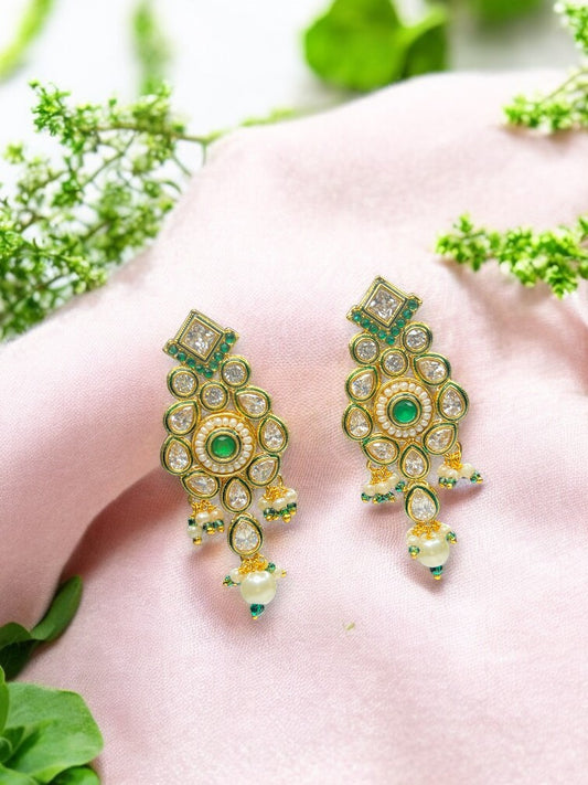 Green Narmada Dangler Earrings