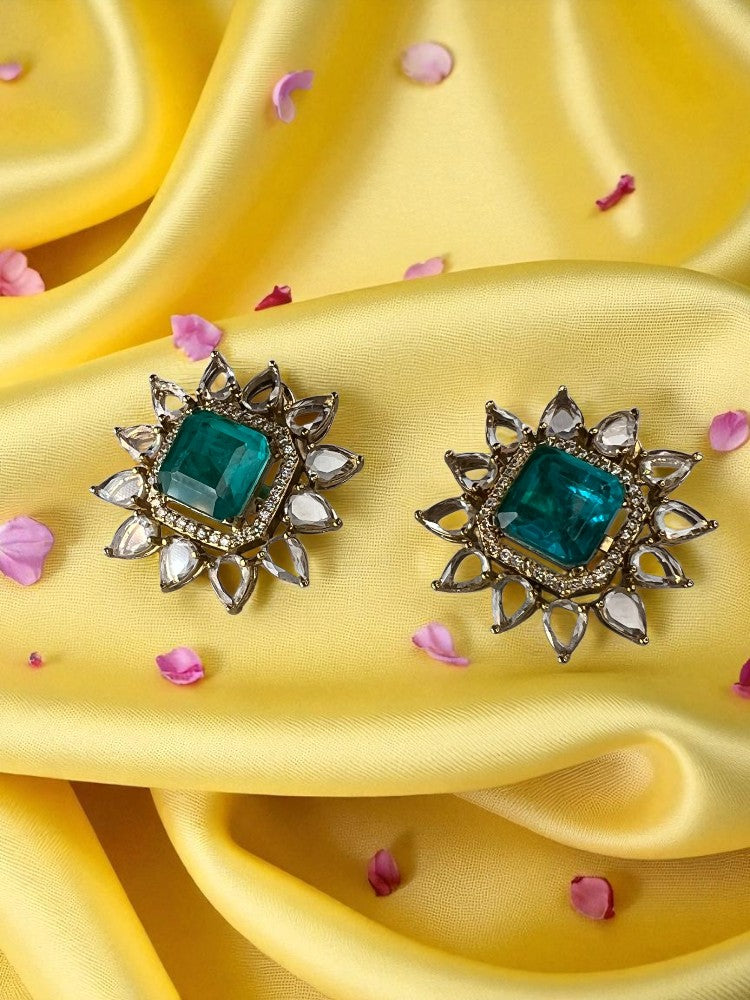 Sea Green Disha Stud Earrings