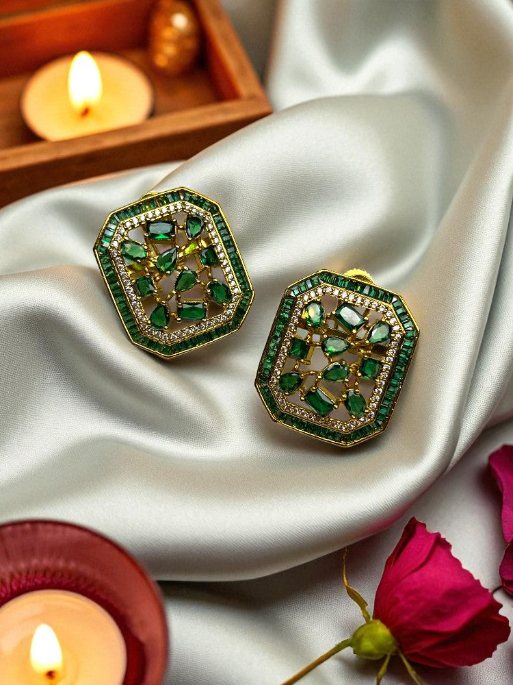 Green Hina Stud Earrings