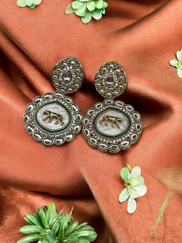 Green Yukta Dangler Earrings