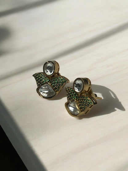 Green Zoya Stud Earrings