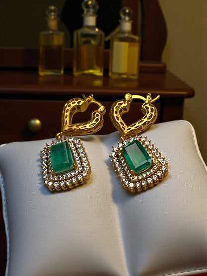 Green Clove Hoops Earrings