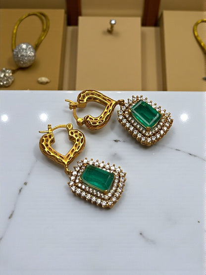 Green Clove Hoops Earrings