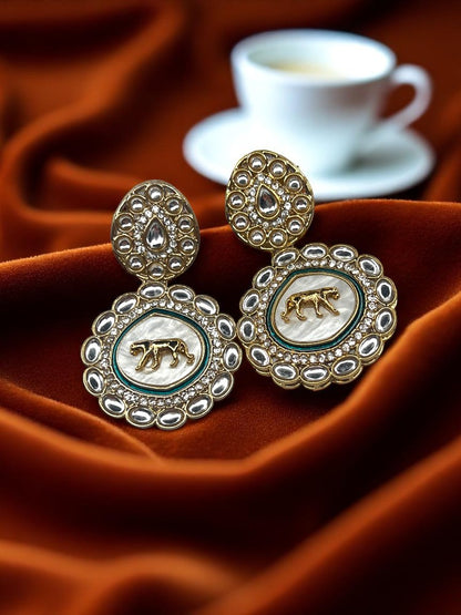 Green Yukta Dangler Earrings
