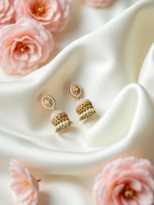Ivory Lakshmi Jhumki Earrings
