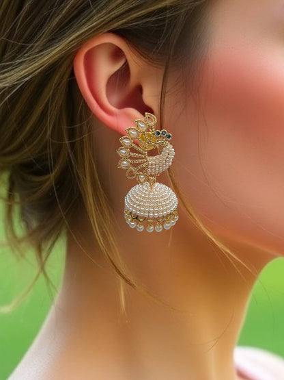 Ivory Meera Jhumki Earrings