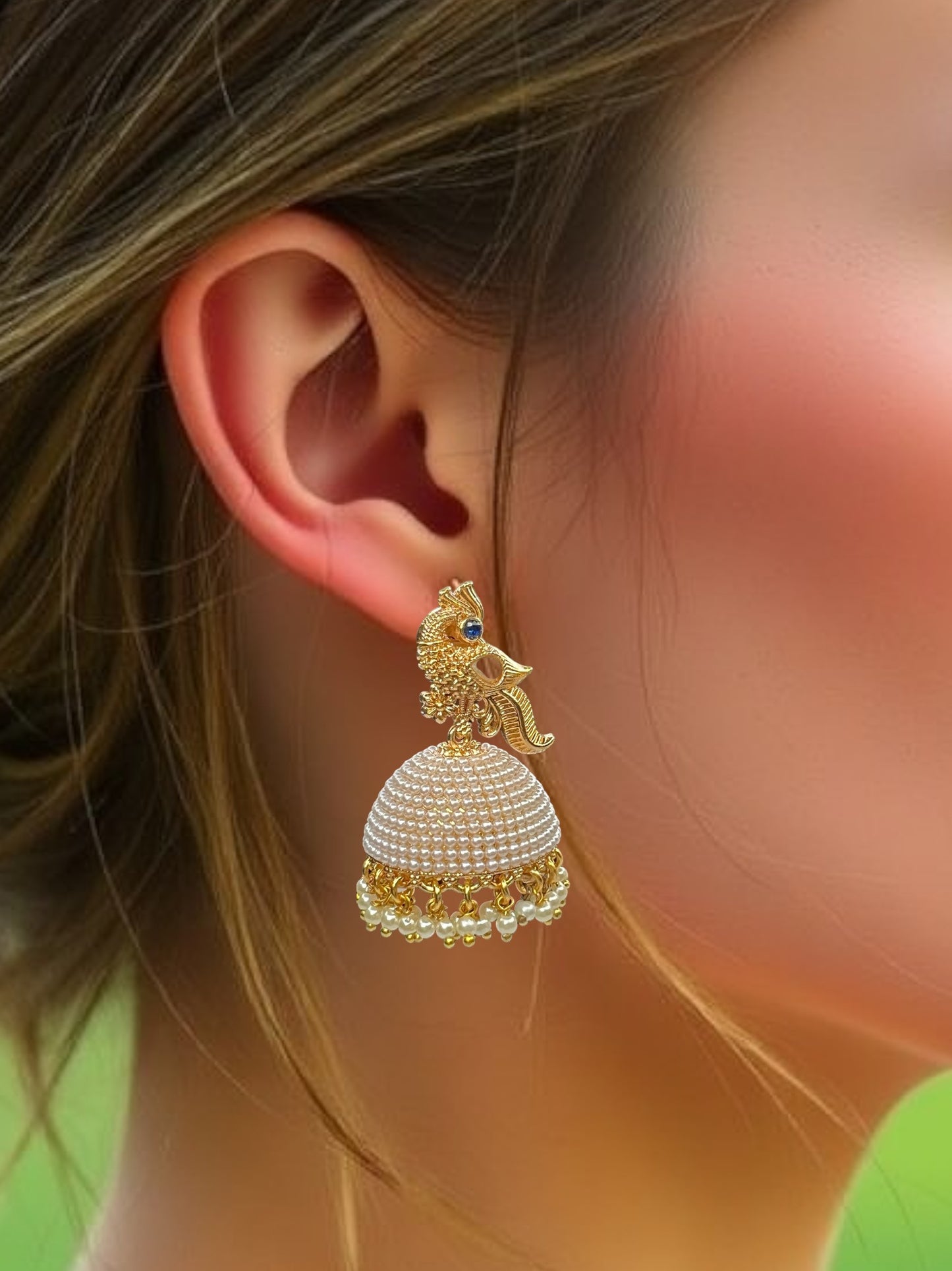 Ivory Pearl Shaniya Jhumki Earrings