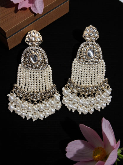 Ivory Shona Pearl Chandbali Earrings