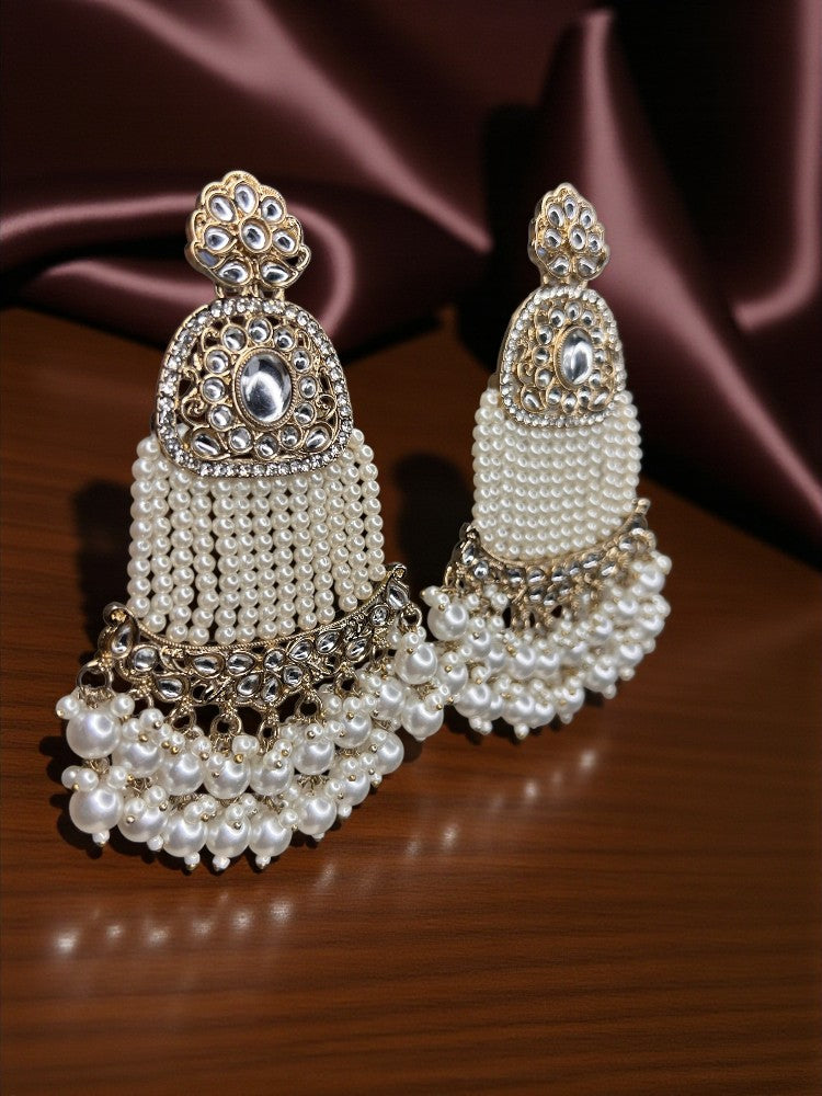 Ivory Shona Pearl Chandbali Earrings