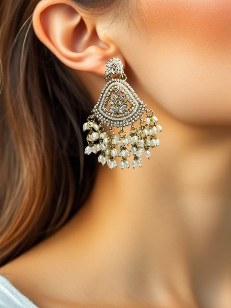 Ivory Nishika Chandbali Earrings