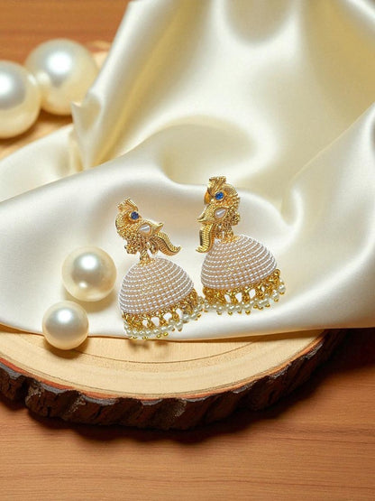 Ivory Pearl Shaniya Jhumki Earrings