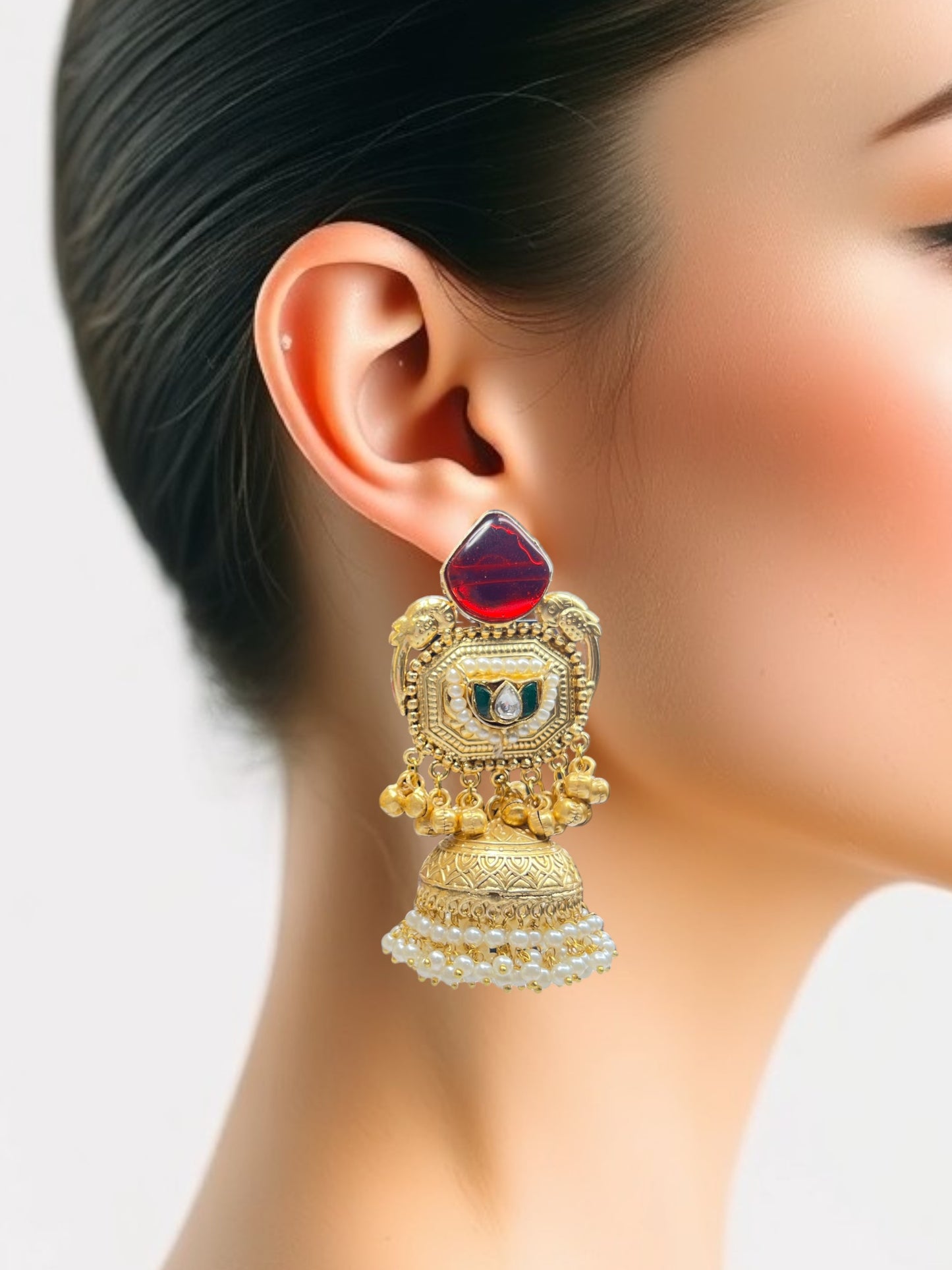Brass Jhumki Earrings