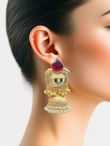 Brass Jhumki Earrings