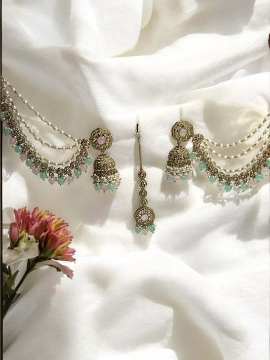 Masaba Multicolour Sahara Jhumkis with Maangtikka