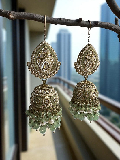 Jhumki Earrings with Maangtikka