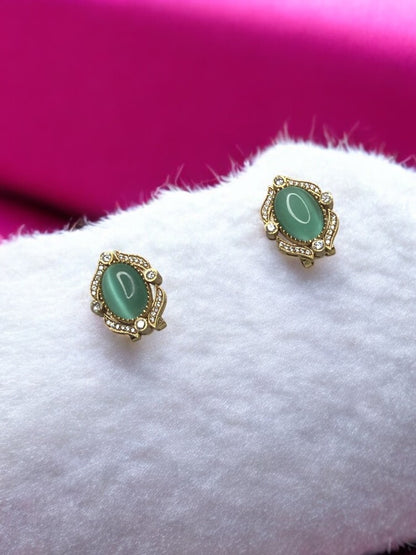 Mint Green Manvi Stud Earrings