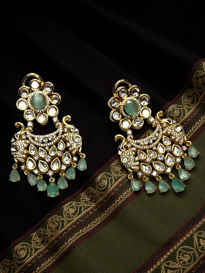 Mint Green Misha Chandbali Earrings